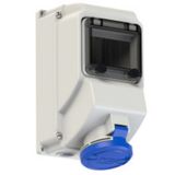 CEE wall mounted socket with window 32A 4p 6h IP44 LS