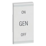 Square key cover Arteor BUS/SCS - GEN/ON/OFF - 1 module - white