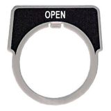 Legend, Harmony 9001K, Harmony 9001SK, 30mm, aluminium, black with silver letters, 40x43mm, marking OPEN