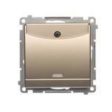 Double illuminated hotel switch -2Z Illuminated. the nominal current 10 (2) A (modul). relay required.; golden matt metallic. Only for Simon54 Premium frames