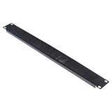 19" Cable entry panel with brush, 1U, RAL9005