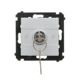 Roller blond switch with key, matt aluminum, 10A