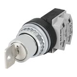 Key selector switch, 3-position, K95 key, Cam F, key removal I-0, N.O.+N.C.