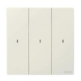 Mallia Senses - 3 gang wireless switch - Matt White