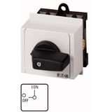 T0-2-8324/IVS On-Off switch, T0, 20 A, service distribution board mounting, 2 contact unit(s), 4 pole, with black thumb grip and front plate