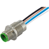 M12 Power male recept. K-cod. front incl. nut PE-X-wires 5x2.5 UL 0,2m