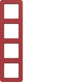 Cover frame 4-way, C.1, glossy red