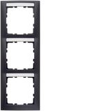 Frame 3gang vert., lab. field, S.1, ant., matt