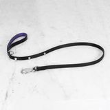 DOG LEAD / CROSS / BLACK / PURPLE / STEEL (15MM)