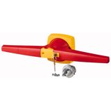K5DR/C Toggle, 14mm, door installation, red/yellow, cylinder lock