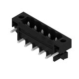 PCB plug-in connector, male header, Solder flange, THT/THR solder connection, 5.08 mm, Number of poles: 5, 270°, Solder pin length (l): 3.2 mm, tinned, black, Tape