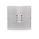 Single socket outlet with earthing, Silver matt, metalic, 16A