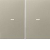 Cover f. 2gang f. push-button module, clearlens, K.5, stainl. steel ma