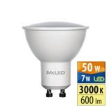 LED bulb GU10, 7W, 3000K, CRI80, vit. angle 100°, use 360° 600lm