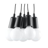 HANGING LAMP DIEGO 5 BLACK E27 5X60W IP20