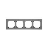 Quadruple frame, glass, frosted gray glass