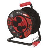 Rubber Extension Cord Reel 25 m / 4 sockets / black / rubber-neoprene / 230V / 2,5mm2