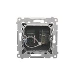 IP44 single socket outlet with frame seal - transparent flap, module, 16A, quick connection, graphite mat