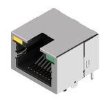 PCB connector RJ45 modular jack, Cat. 5 , THT/THR solder connection, S