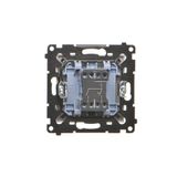 Double socket outlet with earthing, without shutters, (module), Simon 24, IP20, 16A, champagne matt