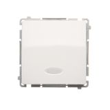Single switch with backlight, LED not replaceable Color: blue, (module), 10AX, quick connection, white