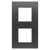EGO INTERNATIONAL PLATE - IN TECHNOPOLYMER - 2+2 MODULES VERTICAL - SATIN BLACK - CHORUSMART