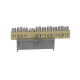 PRACTIBOX S 9 HOLES BRASS EARTH AND NEUTRAL TERMINAL BLOCKS