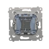 Double intermediate switch with indicator light, LED not replaceable Color: blue, (module), 10AX, quick connection, beige