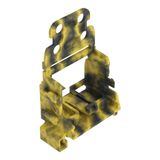 Mounting carrier with strain relief; for 10-wire connectors; 221 Series - 4 mm²; for DIN-35 rail; dark gray-yellow