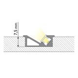 Built-in aluminum profile VE black 24x10mm, including White diffuser, 1m