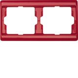 Frame 2gang horizontal Arsys red, glossy