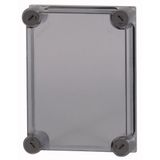 D150-CI23 Cap, transparent smoky gray, HxWxD=250x187.5x50mm