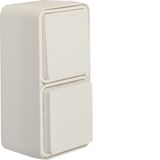 Combination socket + changeover switch with housing, W.1, p.white