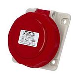 Socket 16/400V 4-pole IP67 built-in angled