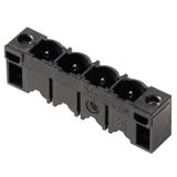 PCB plug-in connector, male header, Flange, THT solder connection, 7.62 mm, Number of poles: 3, 180°, Solder pin length (l): 3.2 mm, tinned, black, Box
