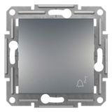 Asfora - 1pole pushbutton "bell", screwless terminals, wo frame, steel