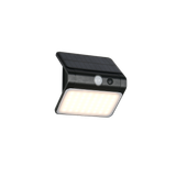 Olinda hybrid solar LED wall lamp black rechargeable motion+dusk sensor 4000K