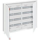 U54R4 U Compact distribution board, Flush mounting, 192 SU, Isolated (Class II), IP31, Field Width: 4, Rows: 4, 834 mm x 1060 mm x 120 mm