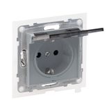 IP 44 2P+E SOCKET SCHUKO STANDARD AUTO TERMINALS SHUTTERED ALUMINIUM