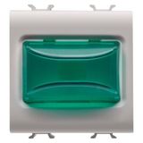 PROTRUDING INDICATOR LAMP - 12V ac/dc / 230V ac 50/60 Hz - GREEN - 2 MODULES - NATURAL SATIN BEIGE - CHORUSMART