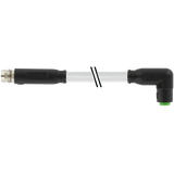 M8 male 0° / M8 female 90° A-cod. snap-in PVC 3x0.25 gy UL/CSA 2m
