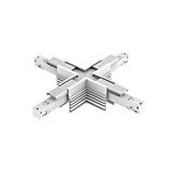 48V FRAMELESS TRACK X-CONNECTOR WHITE