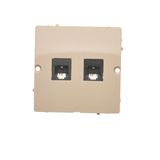 RJ11 double telephone socket, (module), beige