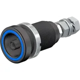 6 mm panel plug, threaded bolt, mounting Ø 18.5 mm, blue, 14.0034-23