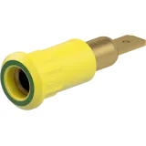 4 mm socket, plug-in connection, mounting Ø 8.2 mm, yellow/green, 64.3010-20