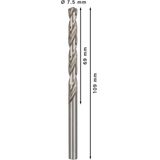 Metal drill bits HSS-G, DIN 338 7,5 x 69 x 109 mm 10 pcs.