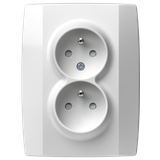 SOCKET FRENCH DOUBLE 2P+E 16A 250V~ PW 4417070