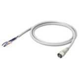 Sensor cable, Smartclick M12 straight socket (female), 4-poles, A coded, PVC fire-retardant thin robot cable, IP67, 5 m XS5F1014R