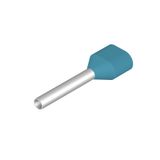 Wire-end ferrule, Twin wire-end ferrule, 15 mm, 12 mm, Light Blue