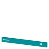 SIVACON, trim strip, W: 600 mm, top, Siemens logo, cutout right, petrol